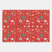 Christmas Tree Santa cute character holiday design Geschenkpapier Set (Vorderseite 2)