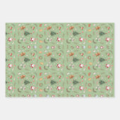 Christmas Tree Santa cute character holiday design Geschenkpapier Set (Vorderseite)