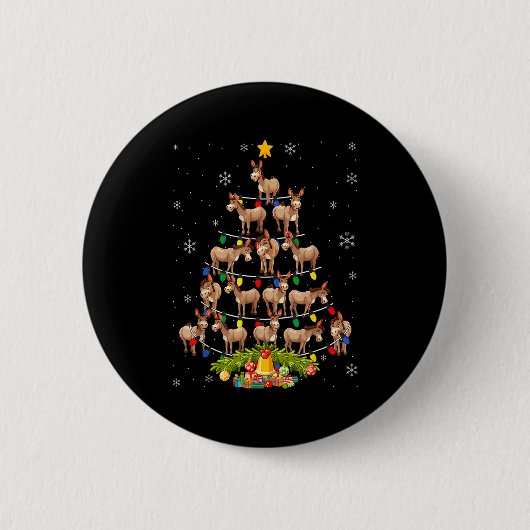 Christmas Tree Santa Hat Lights Xmas  Button (Vorderseite)