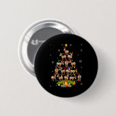 Christmas Tree Santa Hat Lights Xmas  Button (Vorne & Hinten)
