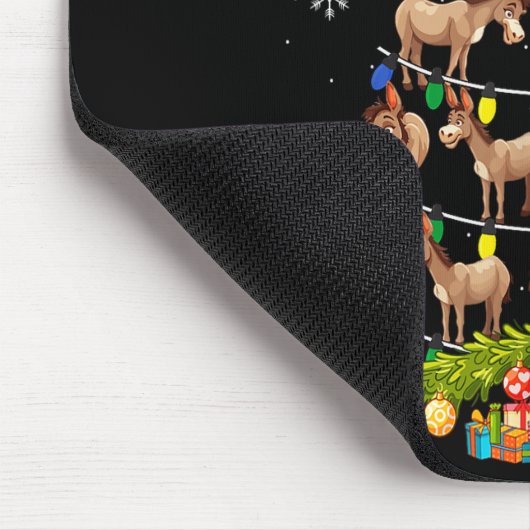 Christmas Tree Santa Hat Lights Xmas Mousepad (Ecke)