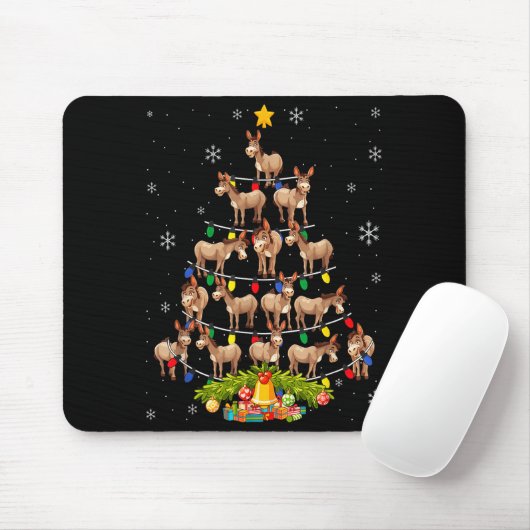 Christmas Tree Santa Hat Lights Xmas  Mousepad (Mit Mouse)