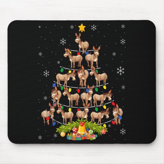 Christmas Tree Santa Hat Lights Xmas Mousepad (Vorne)