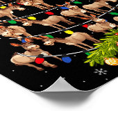 Christmas Tree Santa Hat Lights Xmas Poster (Ecke)
