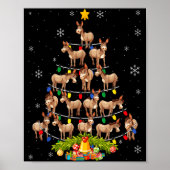 Christmas Tree Santa Hat Lights Xmas Poster (Vorne)