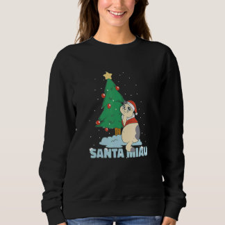 Christmas Tree Santa Miau Cat Sweatshirt