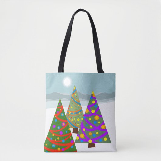 Christmas Tree Scene Tote Tasche (Vorderseite)