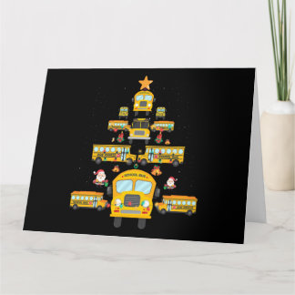 Christmas Tree School Bus Funny Driver Xmas Gift Karte