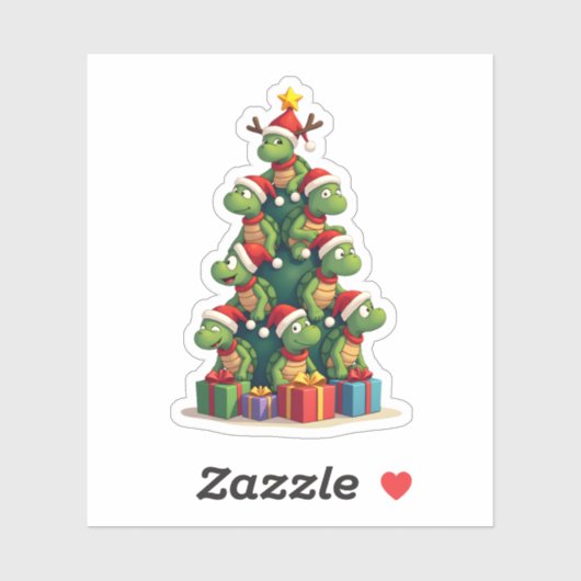 Christmas Tree Sea Turtle Turtles Tortoise T-Shirt Aufkleber (Blatt)