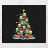 Christmas Tree Sea Turtle Turtles Tortoise T-Shirt Schaumweinetikett (Einzelnes Label)