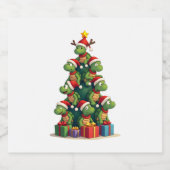 Christmas Tree Sea Turtle Turtles Tortoise T-Shirt Schaumweinetikett (Einzelnes Label)