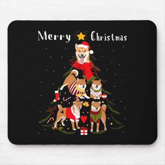 Christmas Tree Shiba Inu Lover Xmas Dog Owner New  Mousepad (Vorne)