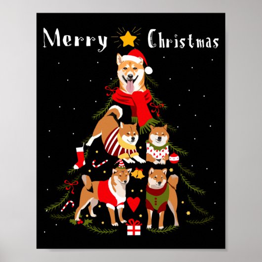 Christmas Tree Shiba Inu Lover Xmas Dog Owner New  Poster (Vorne)