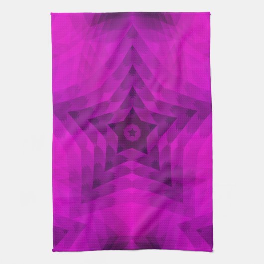 Christmas Tree Silhouette & Purple Star Gradient Geschirrtuch (Vertikal)