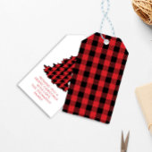 Christmas Tree Simple Cute Buffalo Check Pattern Geschenkanhänger