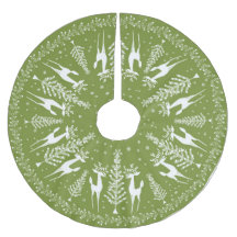 CHRISTMAS TREE SKIRT MCM OLIVE UND WEISS