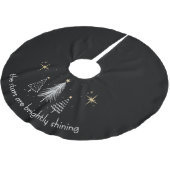 Christmas Tree Skirt with Gold Stars Polyester Weihnachtsbaumdecke (Schrägansicht)