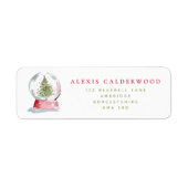 Christmas Tree Snow Globe Holiday Return Address (Vorne)