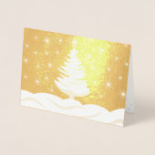 Christmas Tree Snow Night Star Sky Foto Folienkarte (Vorderseite)