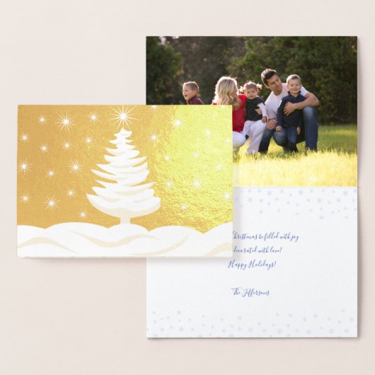 Christmas Tree Snow Night Star Sky Foto Folienkarte (Anzeige)