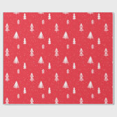 Christmas Tree snow red modern Geschenkpapier (Flach)