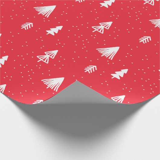 Christmas Tree snow red modern Geschenkpapier (Ecke)