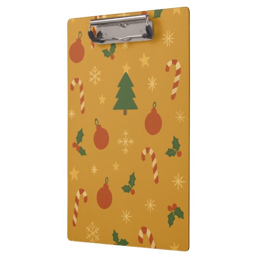 Christmas Tree, Snowflake & Holly Repeating Klemmbrett (Links)