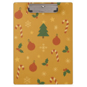 Christmas Tree, Snowflake & Holly Repeating Klemmbrett (Vorderseite)
