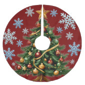 Christmas Tree Snowflake Tree Skirt Polyester Weihnachtsbaumdecke (Vorderseite)