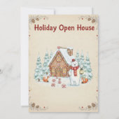 Christmas Tree Snowman Christmas Party Invitation Einladung (Rückseite)