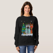 Christmas Tree Snowman Reindeer Book Stack Librari Sweatshirt (Vorne ganz)