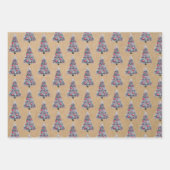 Christmas Tree Snowman Sleigh Kraft Geschenkpapier Set (Vorderseite 2)