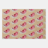 Christmas Tree Snowman Sleigh Kraft Geschenkpapier Set (Vorderseite 3)