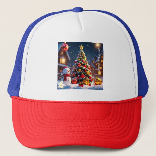 "Christmas Tree Splendor" Truckerkappe (Vorderseite)