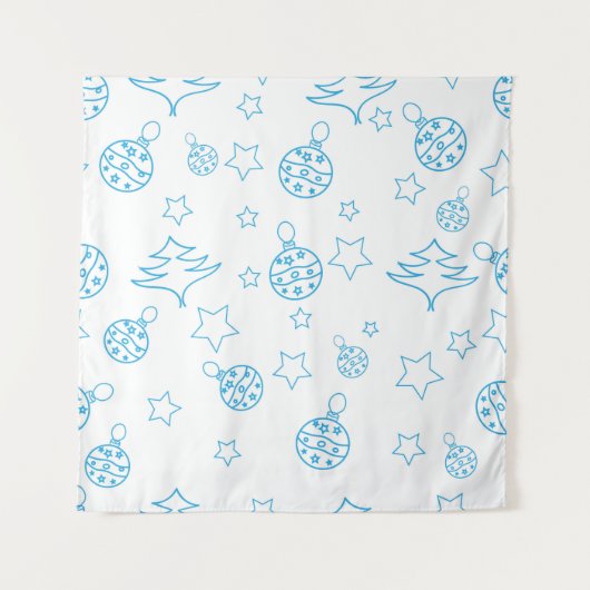 Christmas tree,  stars and balls - simple seamless wandteppich (Vorderseite)