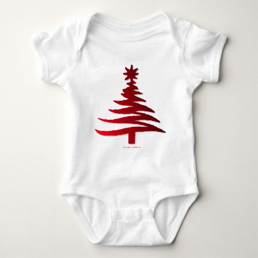 Christmas Tree Stencil Red Baby Strampler (Vorderseite)