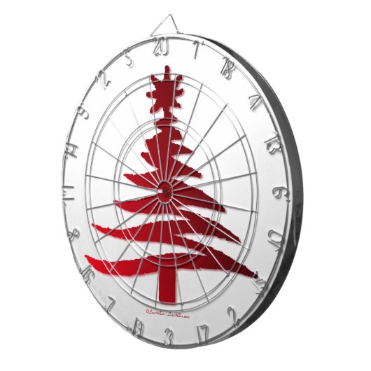 Christmas Tree Stencil Red Dartscheibe (Vorderseite rechts)