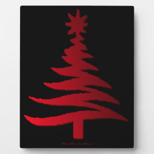 Christmas Tree Stencil Red Fotoplatte