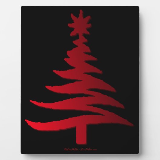 Christmas Tree Stencil Red Fotoplatte (Vorderseite)
