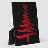 Christmas Tree Stencil Red Fotoplatte (Seite)