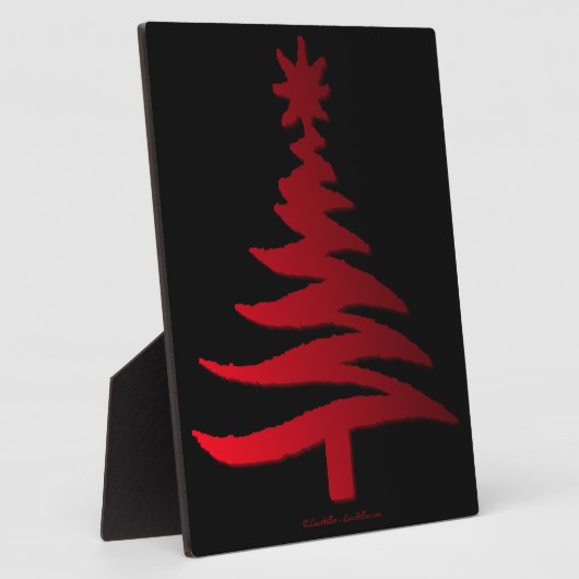 Christmas Tree Stencil Red Fotoplatte (Seite)