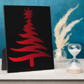Christmas Tree Stencil Red Fotoplatte (Seite)