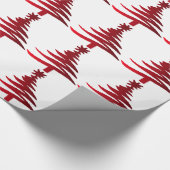 Christmas Tree Stencil Red Geschenkpapier (Ecke)