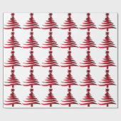 Christmas Tree Stencil Red Geschenkpapier (Flach)