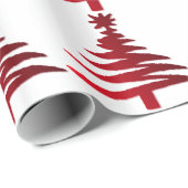 Christmas Tree Stencil Red Geschenkpapier (Rolleneckpunkt)