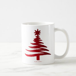 Christmas Tree Stencil Red Kaffeetasse