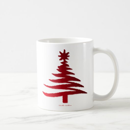 Christmas Tree Stencil Red Kaffeetasse (Rechts)