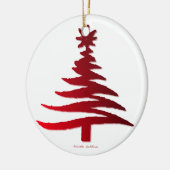 Christmas Tree Stencil Red Keramik Ornament (Links)