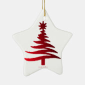 Christmas Tree Stencil Red Keramikornament (Rechts)