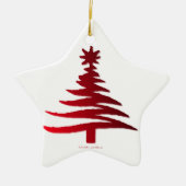 Christmas Tree Stencil Red Keramikornament (Vorne)